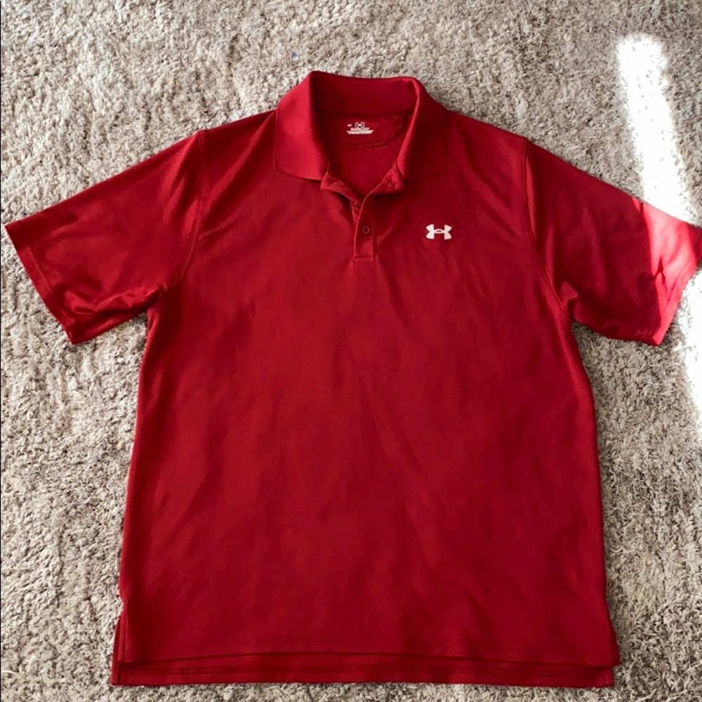 Red Under Armour Golf Polo